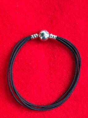Authentic PANDORA S925 ALE Sterling Silver Multi-Strand Cord Bracelet